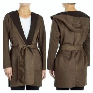 Zara Suede Duster Belted Cardigan